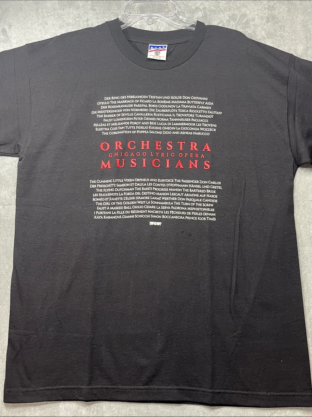Chicago Lyric Opera Orchestra Musicians Union Made USA T-Shirt XL